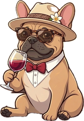 Typhoon raising a glass of wine and saying Salud!