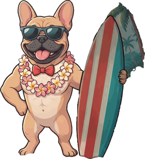 Typhoon with a surfboard